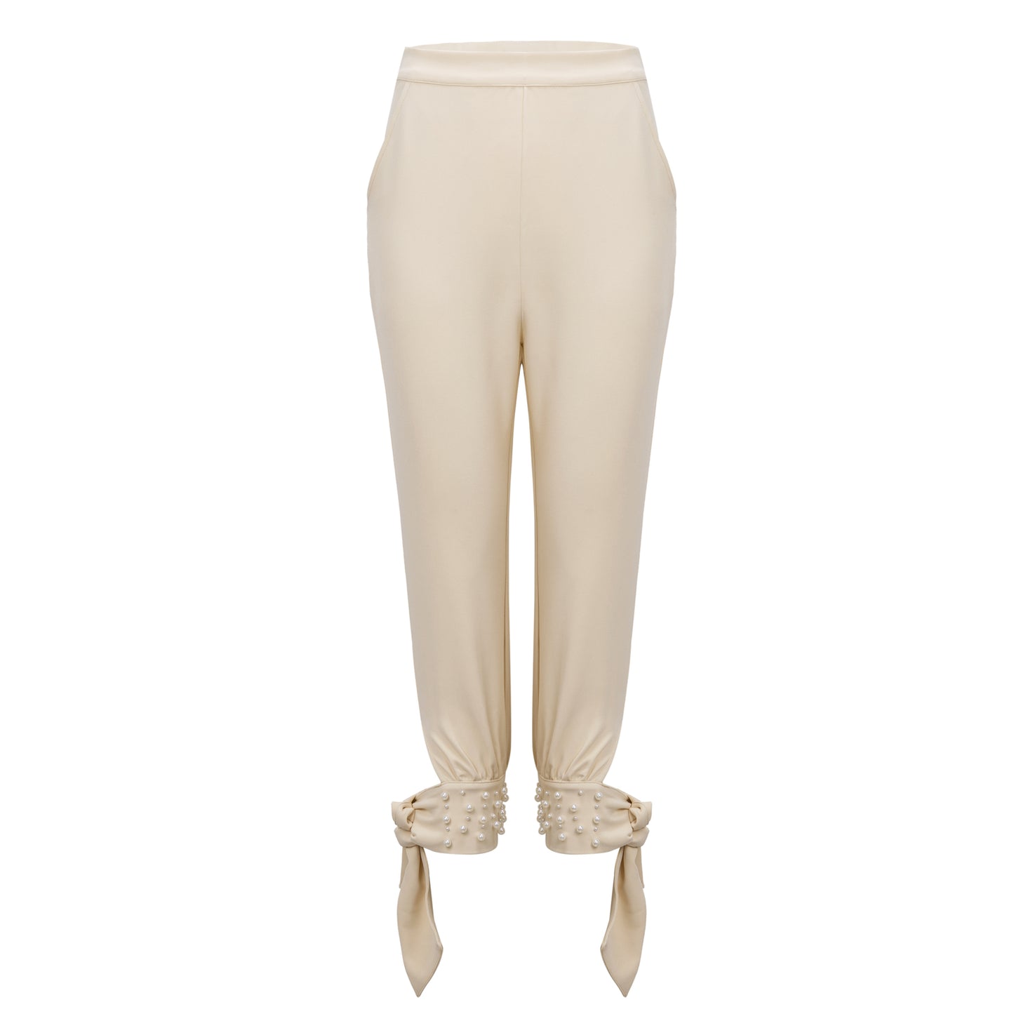 The Ultra Slim-Fit Rani Pearl Trousers - Nude