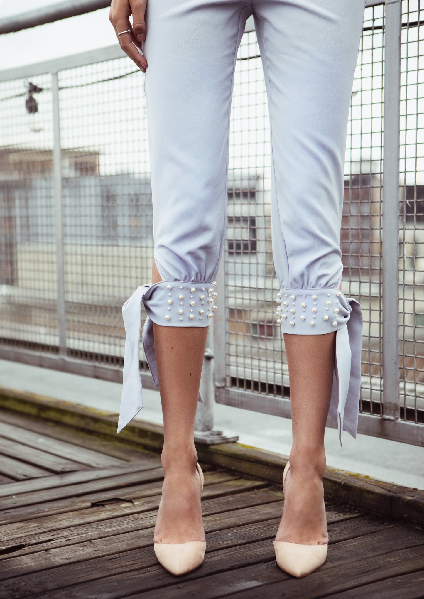 The Ultra Slim-Fit Rani Pearl Trousers - Powder Blue