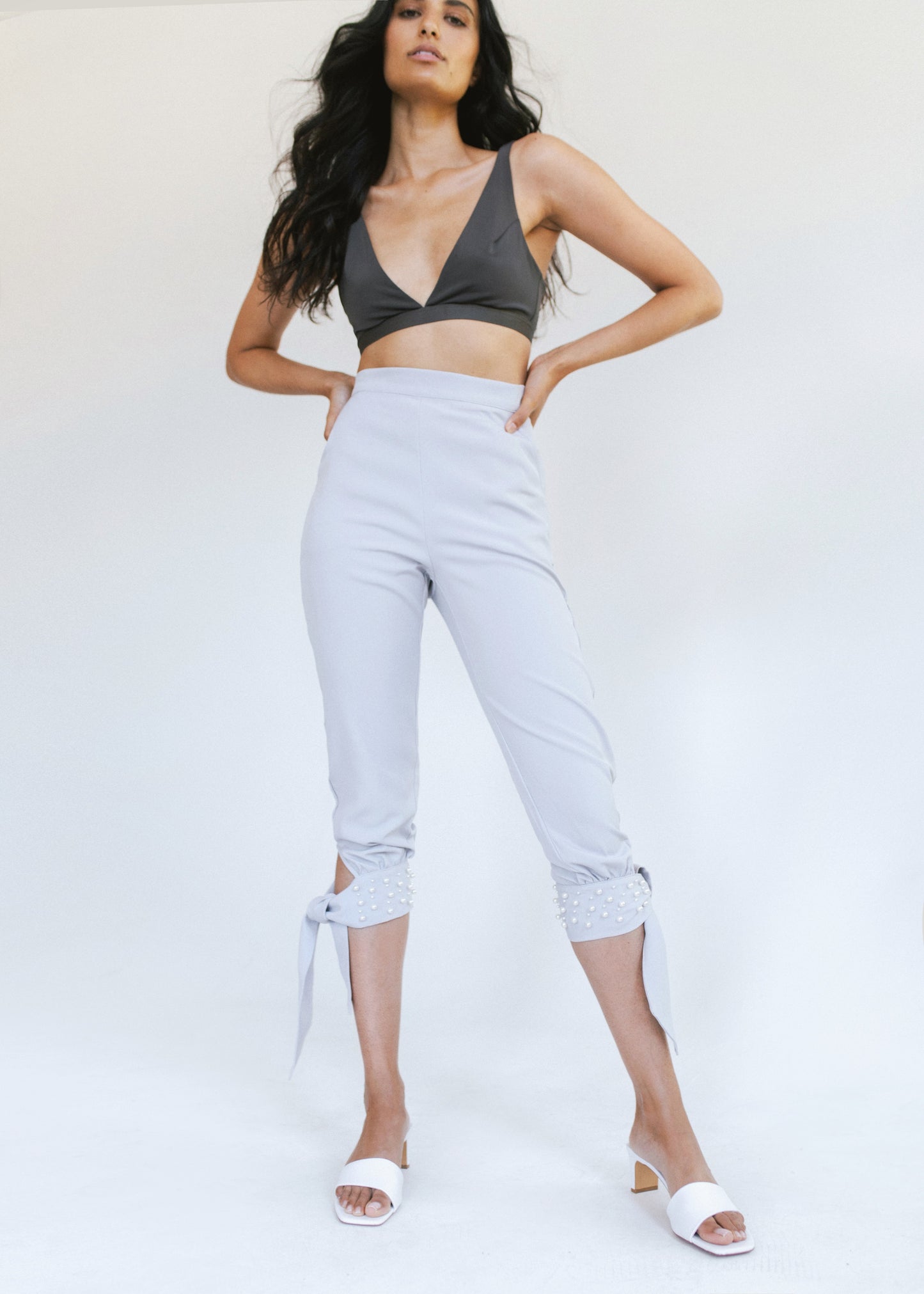 The Ultra Slim-Fit Rani Pearl Trousers - Powder Blue