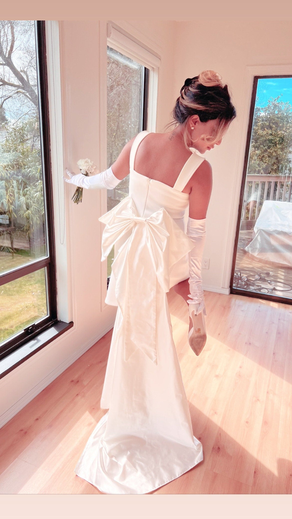 Detachable Satin Wedding Dress Bridal Bow
